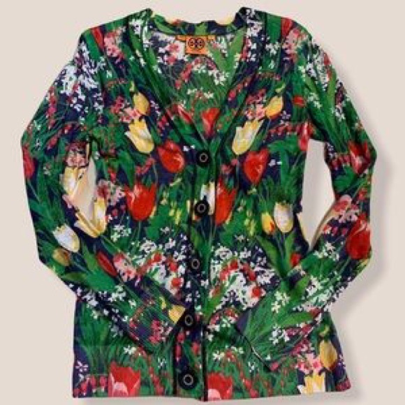 Tory Burch Floral Cardigan